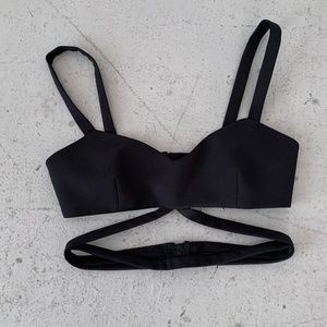 Zara black bralette caged body harness top